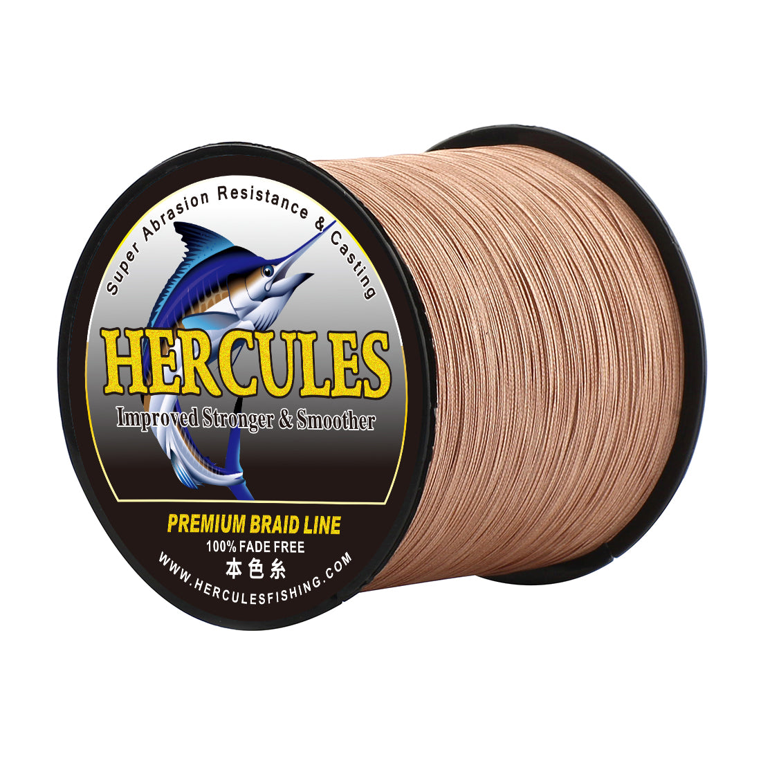 HERCULES No Fade Fishing Line Brown 8 Strands Strong PE Fishing Line 10LB-120LB Braided Fishing Lines HERCULES