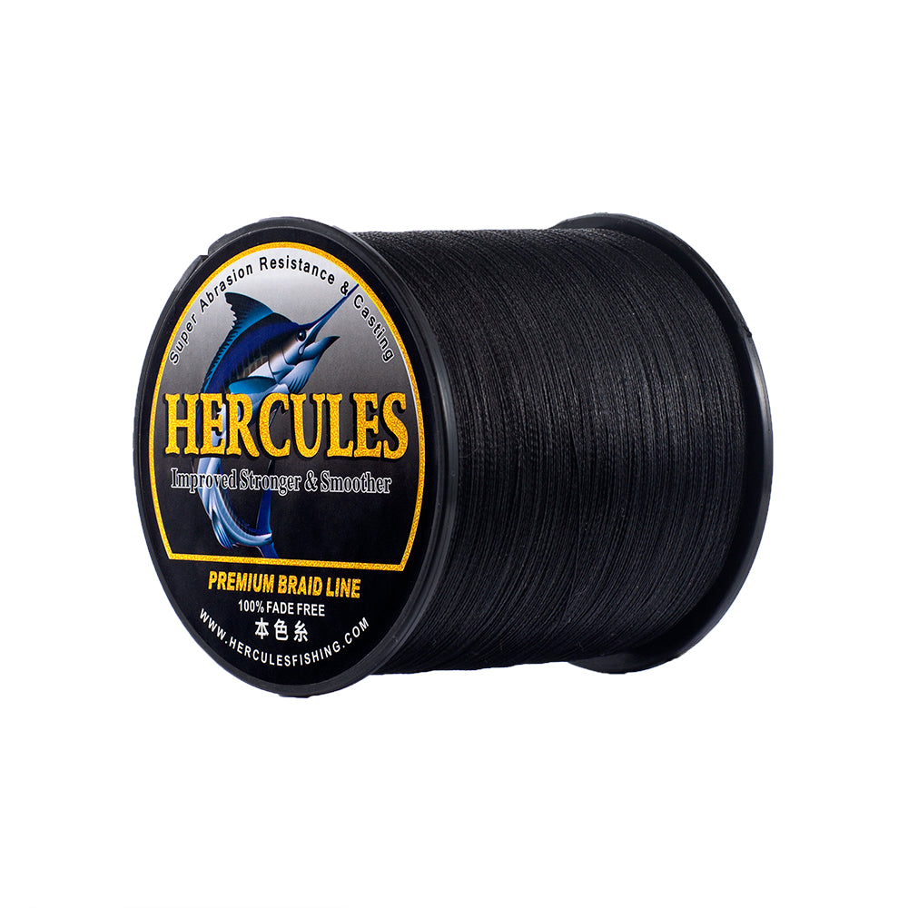 HERCULES No Fade Fishing Line Black 8 Strands 10LB-120LB PE Braided Fishing Line HERCULES