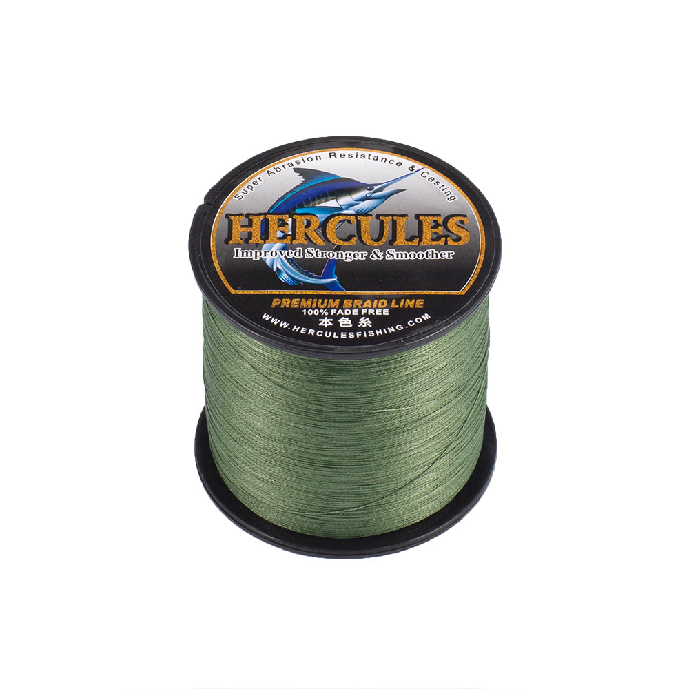 HERCULES No Fade Fishing Line Green 4 Strands 6LB-100LB Super Strong PE Braided Fishing Line HERCULES