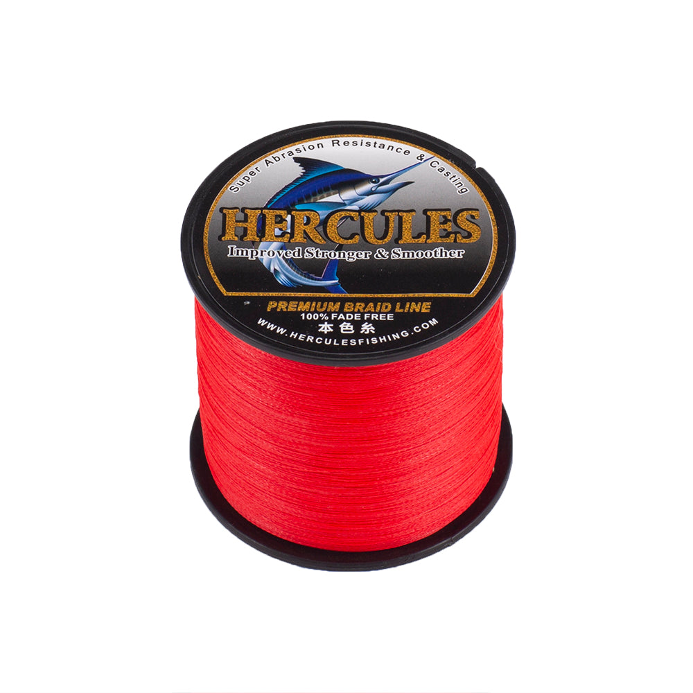 HERCULES No Fade Fishing Line Red 4 Strands 6LB-100LB PE Braided Fishing Line HERCULES