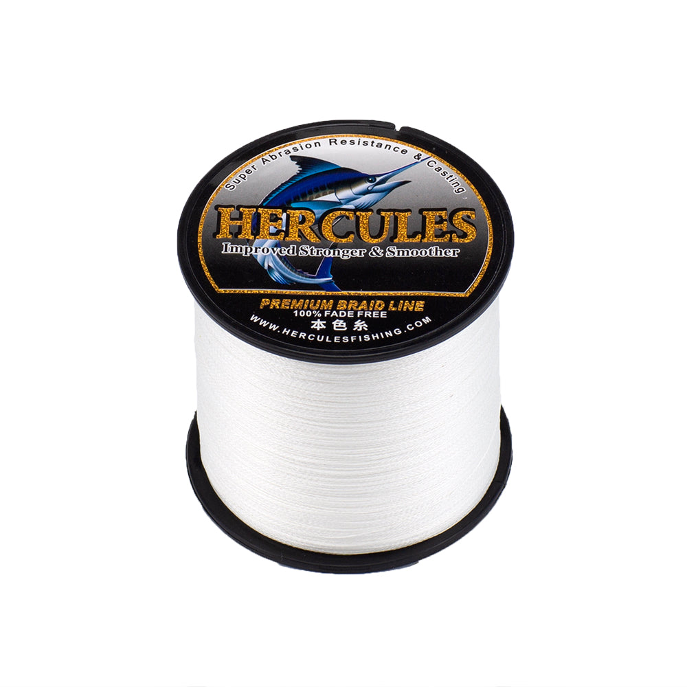HERCULES No Fade Fishing Line White 4 Strands 6LB-100LB PE Braided Fishing Line HERCULES