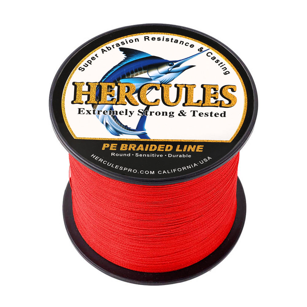 100M 109Yds Red 6lb-100lb HERCULES PE Braided Fishing Line 4 Strands HERCULES