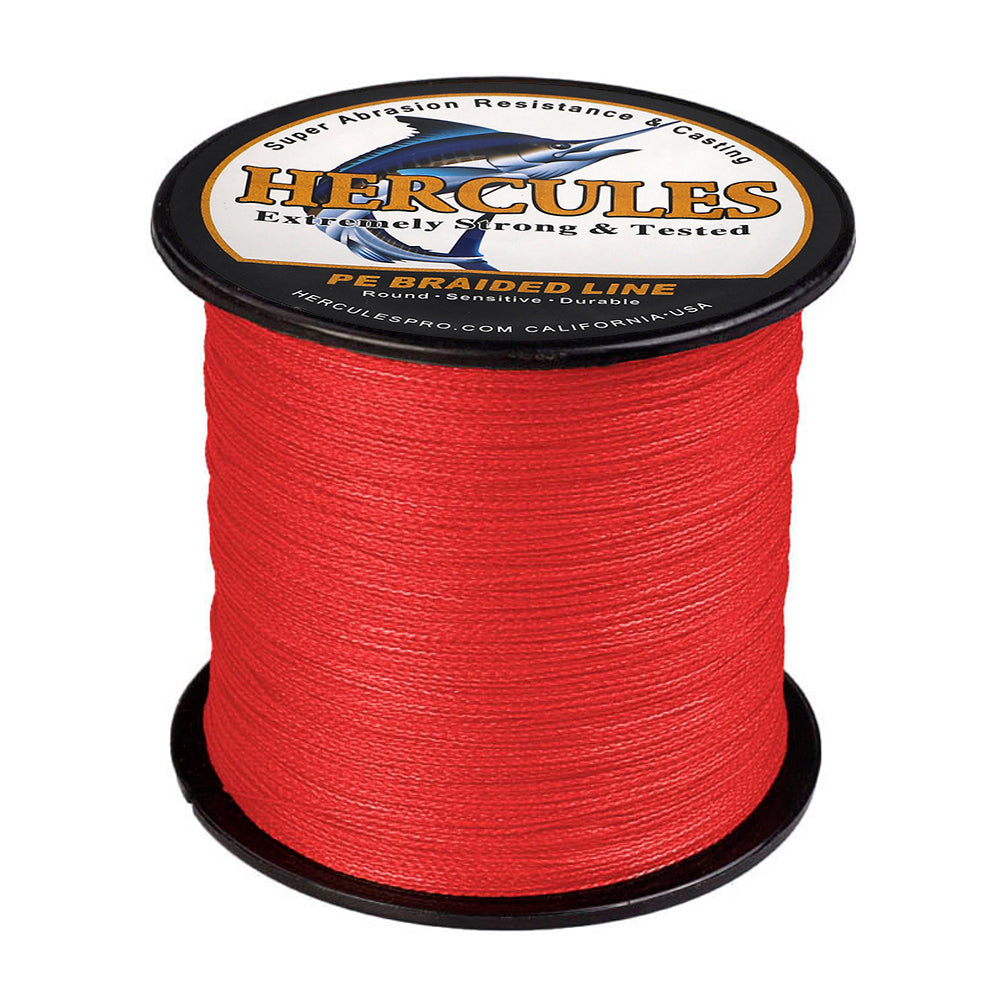 100M 109Yds Red 6lb-100lb HERCULES PE Braided Fishing Line 4 Strands HERCULES