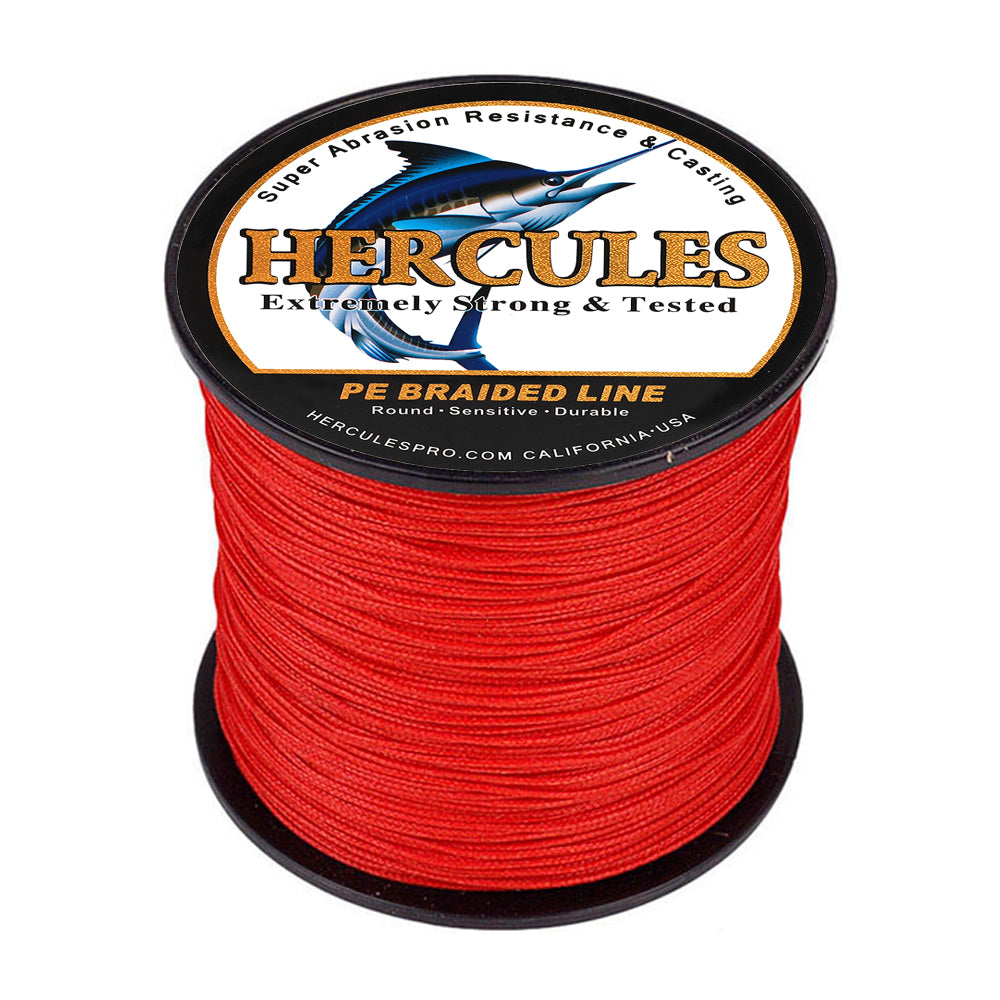 100M 109Yds Red 10lb-300lb HERCULES PE braid Fishing Line 8 Strands HERCULES