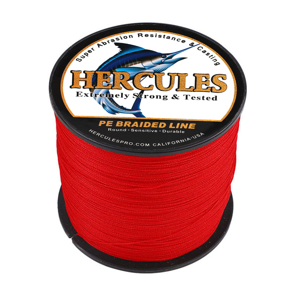 100M 109Yds Red 10lb-300lb HERCULES PE braid Fishing Line 8 Strands HERCULES