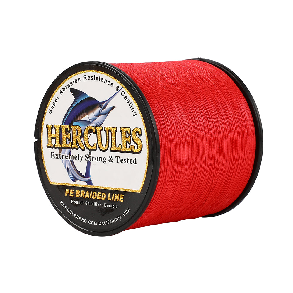 1000M 1094Yds Red 6lb-100lb HERCULES PE Braid Fishing Line 4 Strands HERCULES