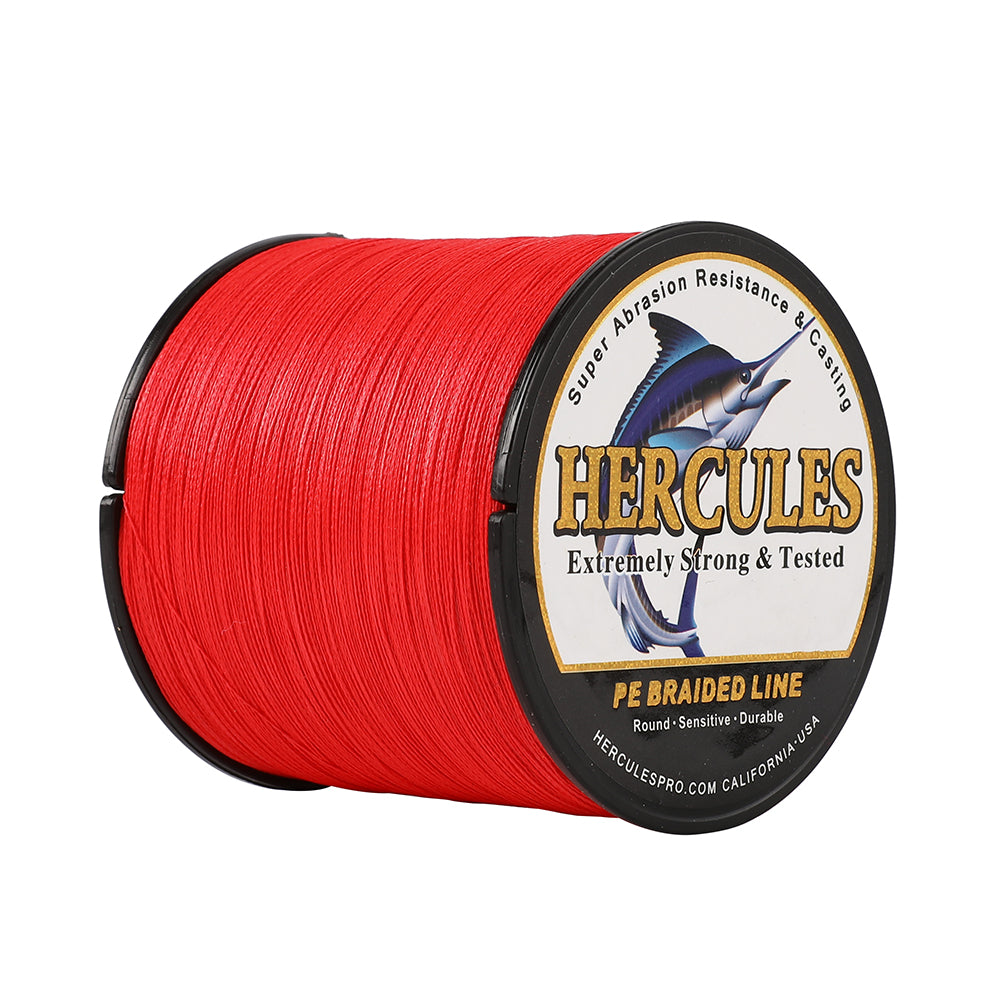 500M 547Yds Red 6lb-100lb HERCULES PE Braided Fishing Line 4 Strands HERCULES