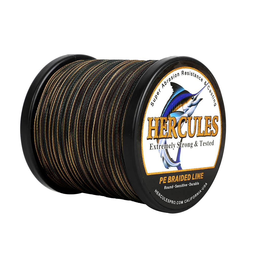 500M 547Yds Camouflage 6lb-100lb HERCULES PE Braid Fishing Line 4 Strands HERCULES