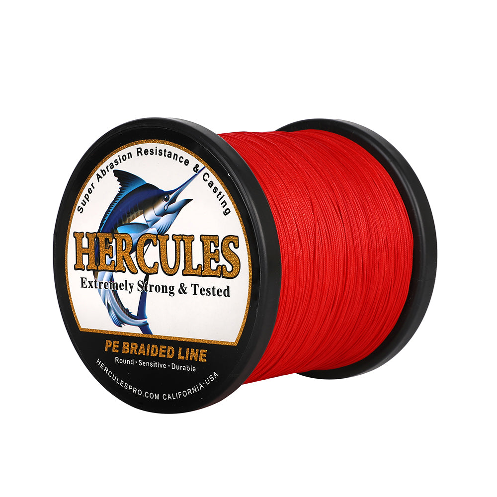 HERCULES 1000M 1094Yds Red 10lb-420lb PE Braid Fishing Line 12 Strands HERCULES
