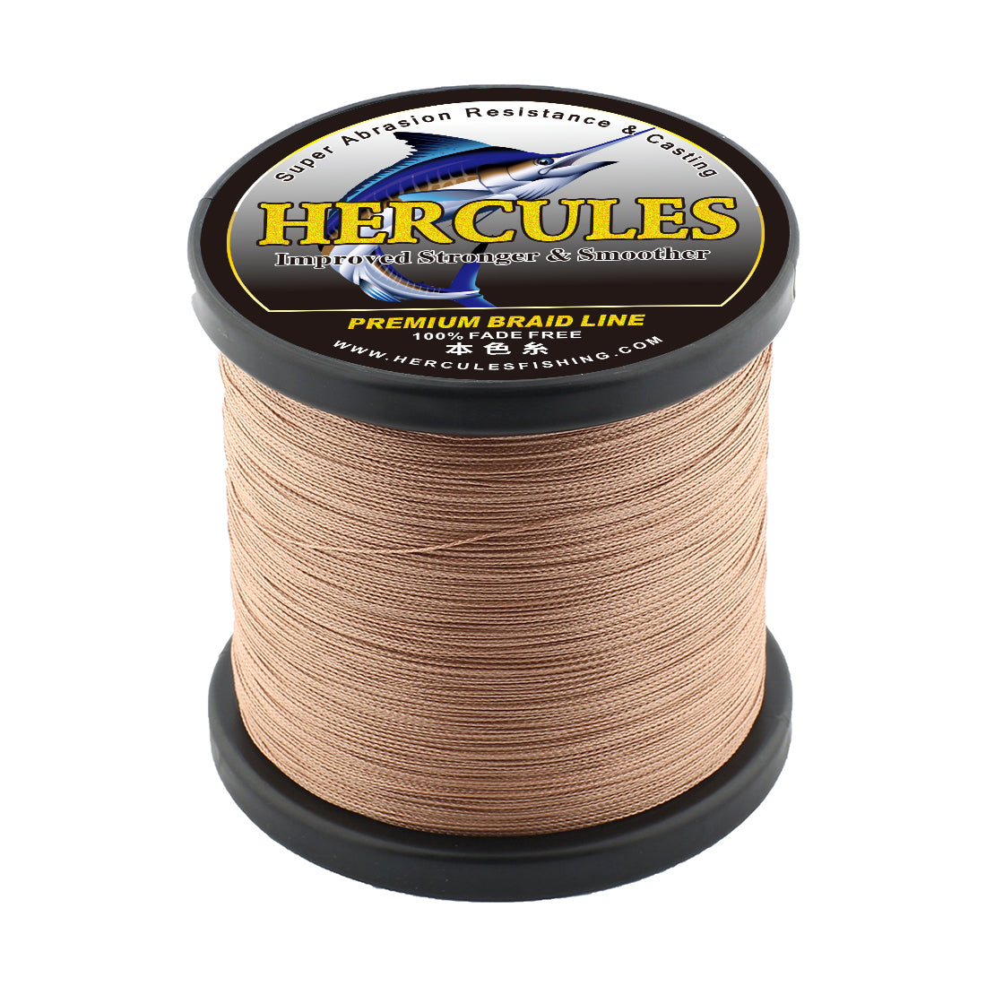 HERCULES No Fade Fishing Line Brown 4 Strands 6LB-100LB Super Strong PE Braided Fishing Line HERCULES