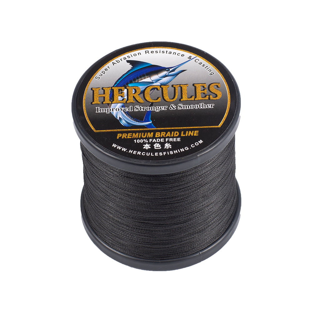 HERCULES No Fade Fishing Line Black 4 Strands 6LB-100LB Super Strong PE Braided Fishing Line HERCULES