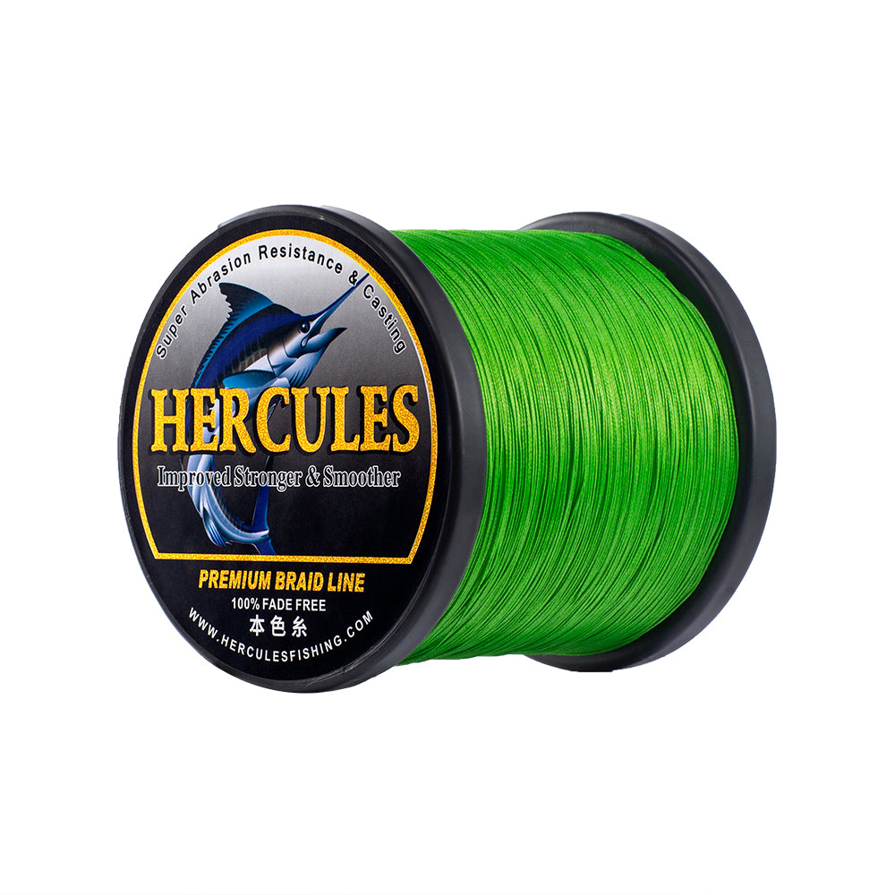 HERCULES No Fade Fishing Line Fluorescent Green 8 Strands PE Braided Fishing Line10LB-120LB HERCULES