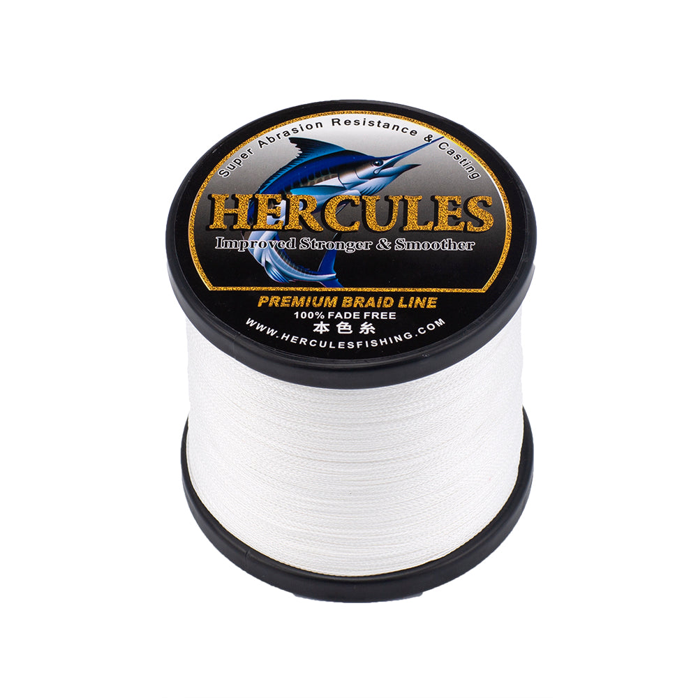HERCULES No Fade Fishing Line White 4 Strands 6LB-100LB PE Braided Fishing Line HERCULES