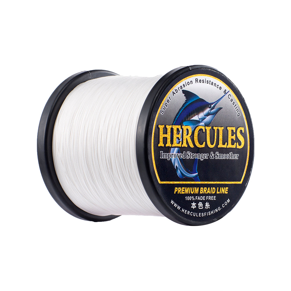 HERCULES No Fade Fishing Line White 8 Strands PE Braided Fishing Line10LB-120LB HERCULES