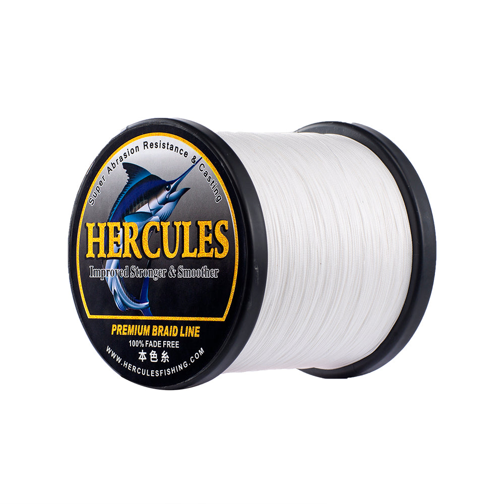 HERCULES No Fade Fishing Line White 8 Strands PE Braided Fishing Line10LB-120LB HERCULES