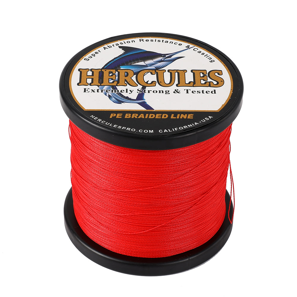 1500M 1640Yds Red 6lb-100lb HERCULES PE Braided Fishing Line 4 Strands HERCULES