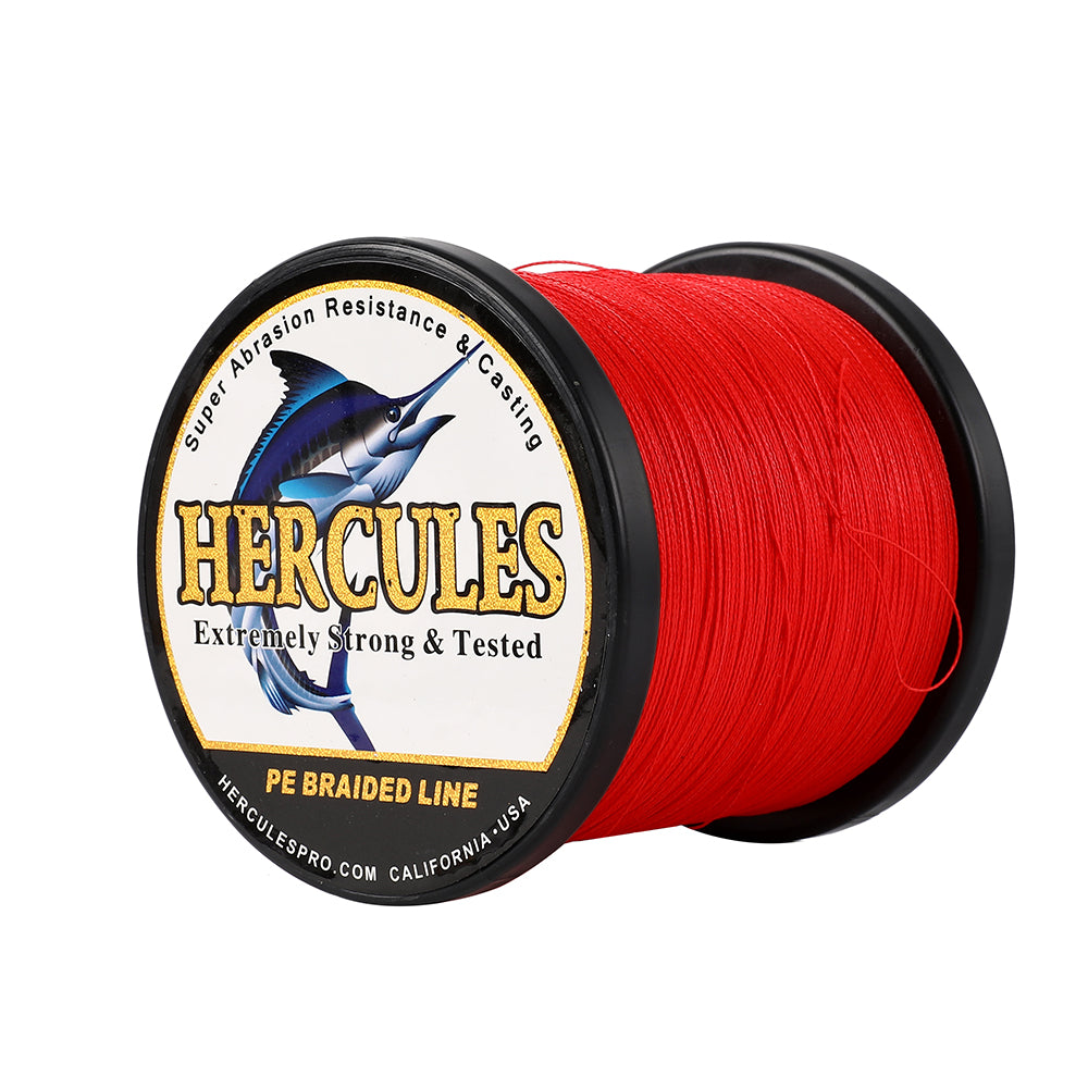 1000M 1094Yds Red 6lb-100lb HERCULES PE Braid Fishing Line 4 Strands HERCULES