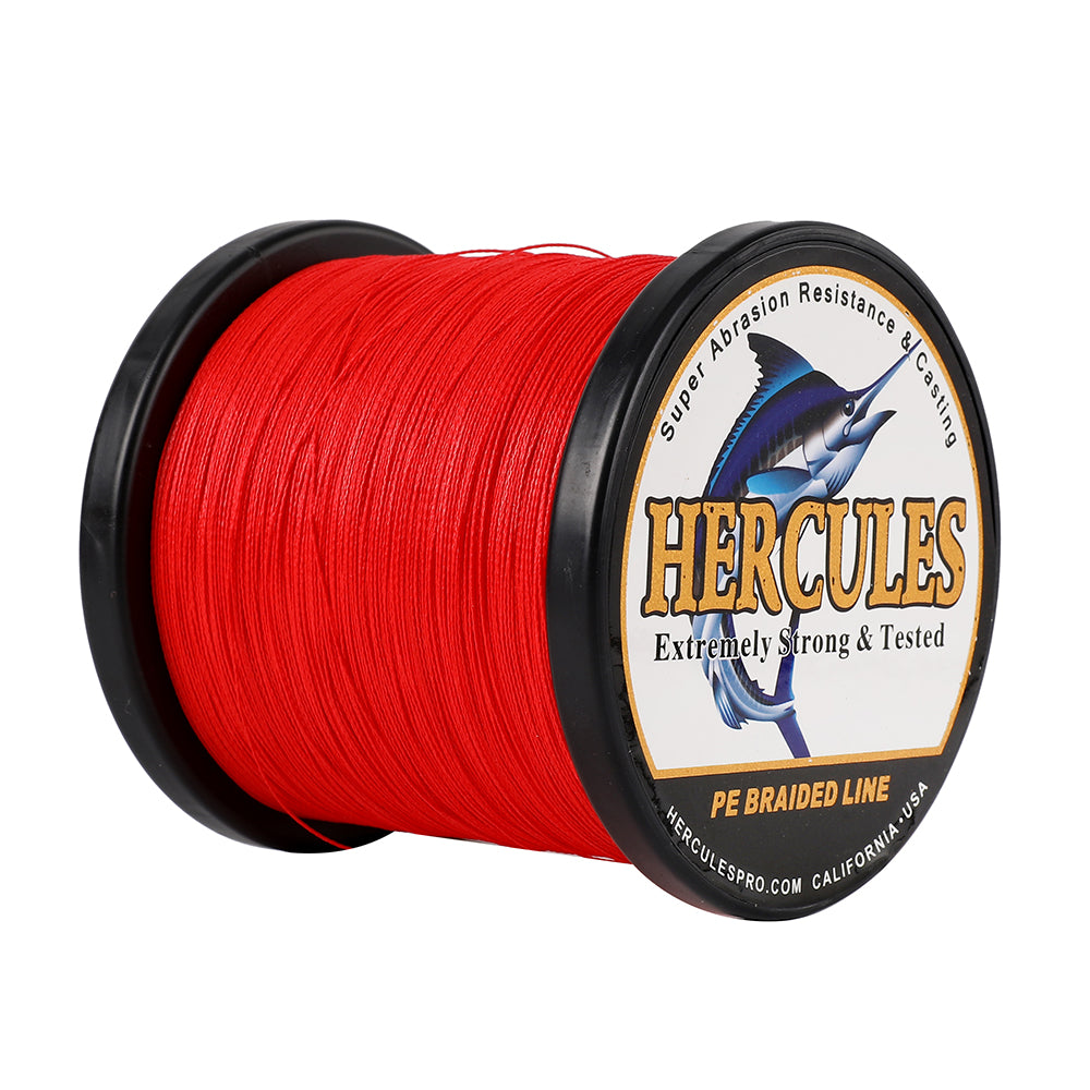 500M 547Yds Red 6lb-100lb HERCULES PE Braided Fishing Line 4 Strands HERCULES