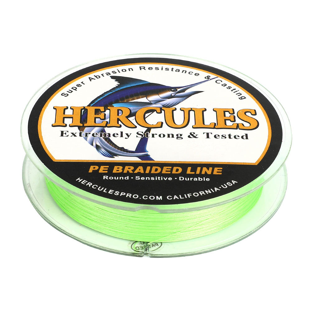 HERCULES 300M 328Yds Fluorescent Green 10lb-300lb PE braid Fishing Line 8 Strands