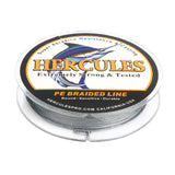 100M 109Yds Grey 10lb-300lb HERCULES PE Braided Fishing Line 8 Strands HERCULES