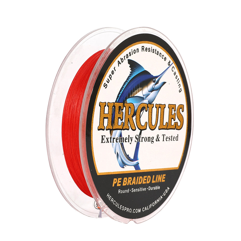 HERCULES 300M 328Yds Red 10lb-420lb PE Braid Fishing Line 12 Strands HERCULES