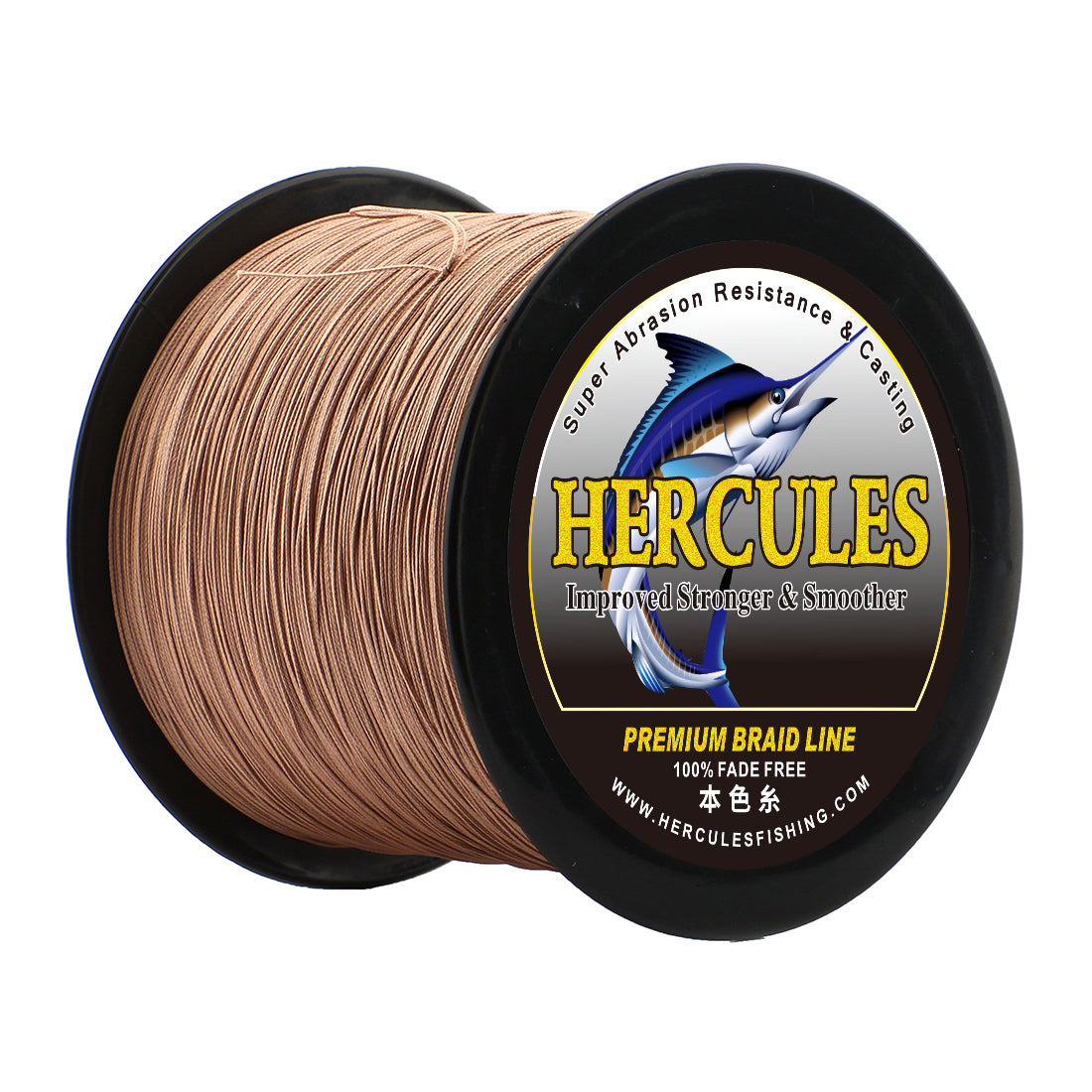 HERCULES No Fade Fishing Line Brown 8 Strands Strong PE Fishing Line 10LB-120LB Braided Fishing Lines HERCULES