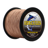 HERCULES No Fade Fishing Line Brown 8 Strands Strong PE Fishing Line 10LB-120LB Braided Fishing Lines HERCULES