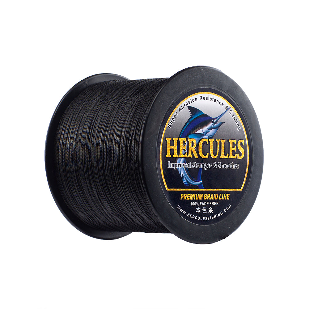 HERCULES No Fade Fishing Line Black 8 Strands 10LB-120LB PE Braided Fishing Line HERCULES