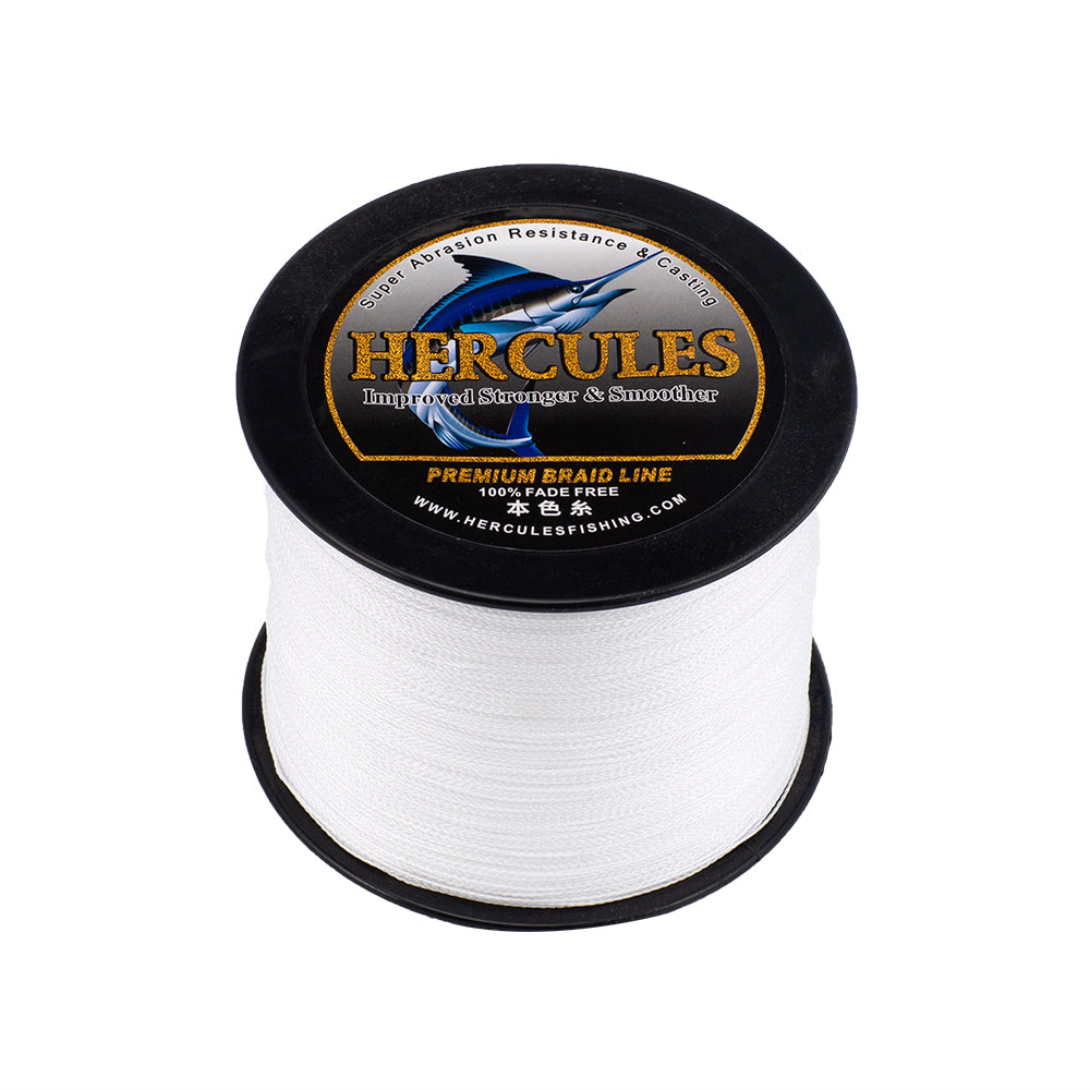 HERCULES No Fade Fishing Line White 4 Strands 6LB-100LB PE Braided Fishing Line HERCULES