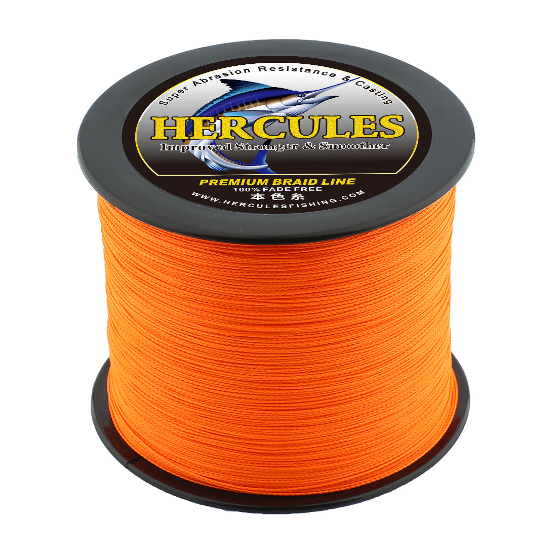 HERCULES No Fade Fishing Line Orange 4 Strands 6LB-100LB Super Strong PE Braided Fishing Line HERCULES