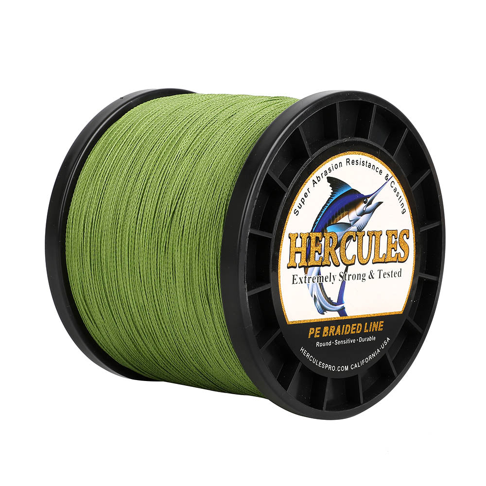 1500M 1640Yds Army Green 6lb-100lb HERCULES PE Braided Fishing Line 4 Strands HERCULES