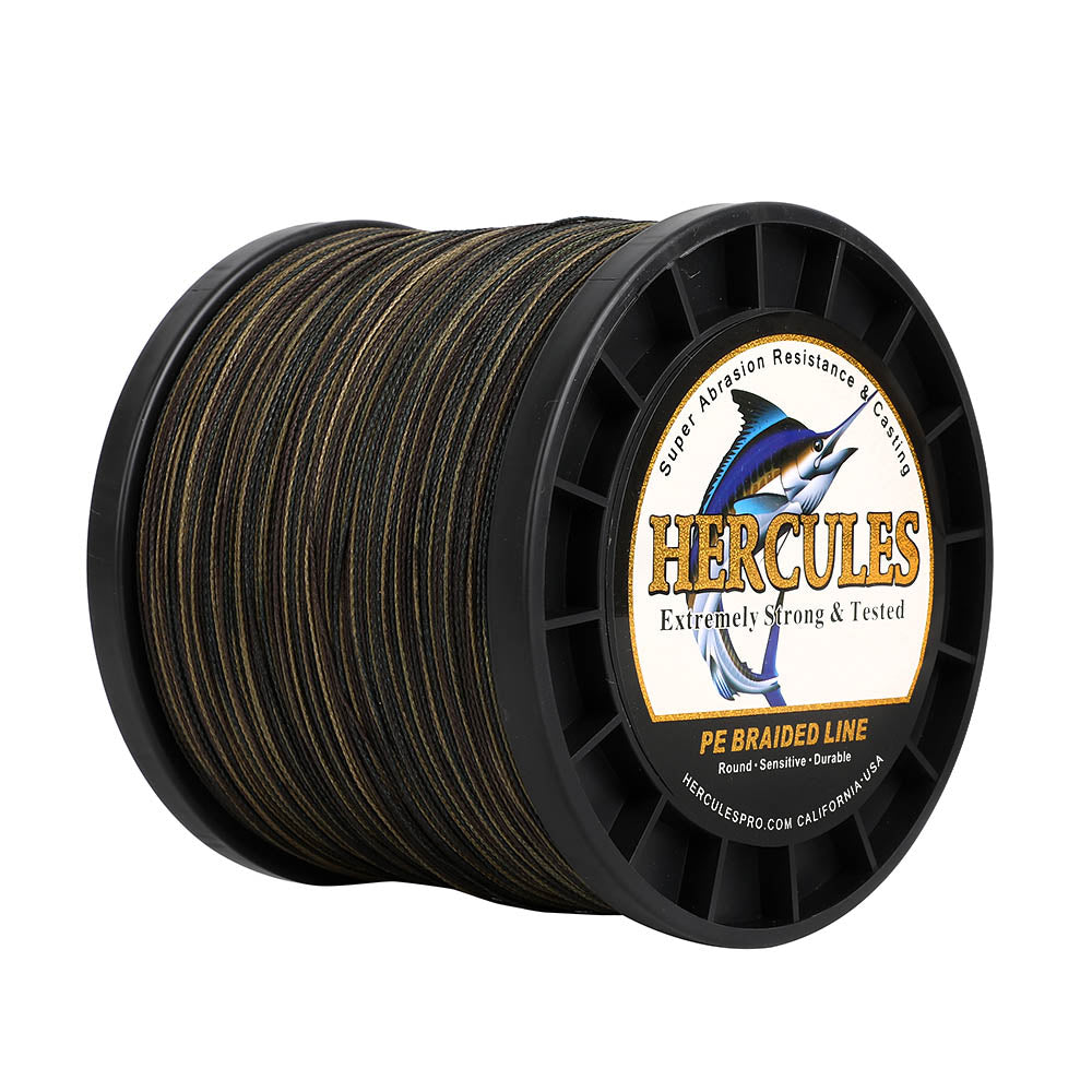 1500M Camouflage 6lb-100lb PE Dyneema HERCULES 4 Strands braid Fishing Line HERCULES