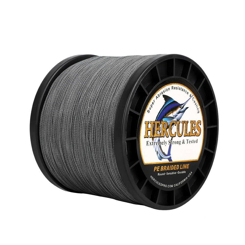 1500M 1640Yds Grey 6lb-100lb HERCULES PE Braid Fishing Line 4 Strands HERCULES