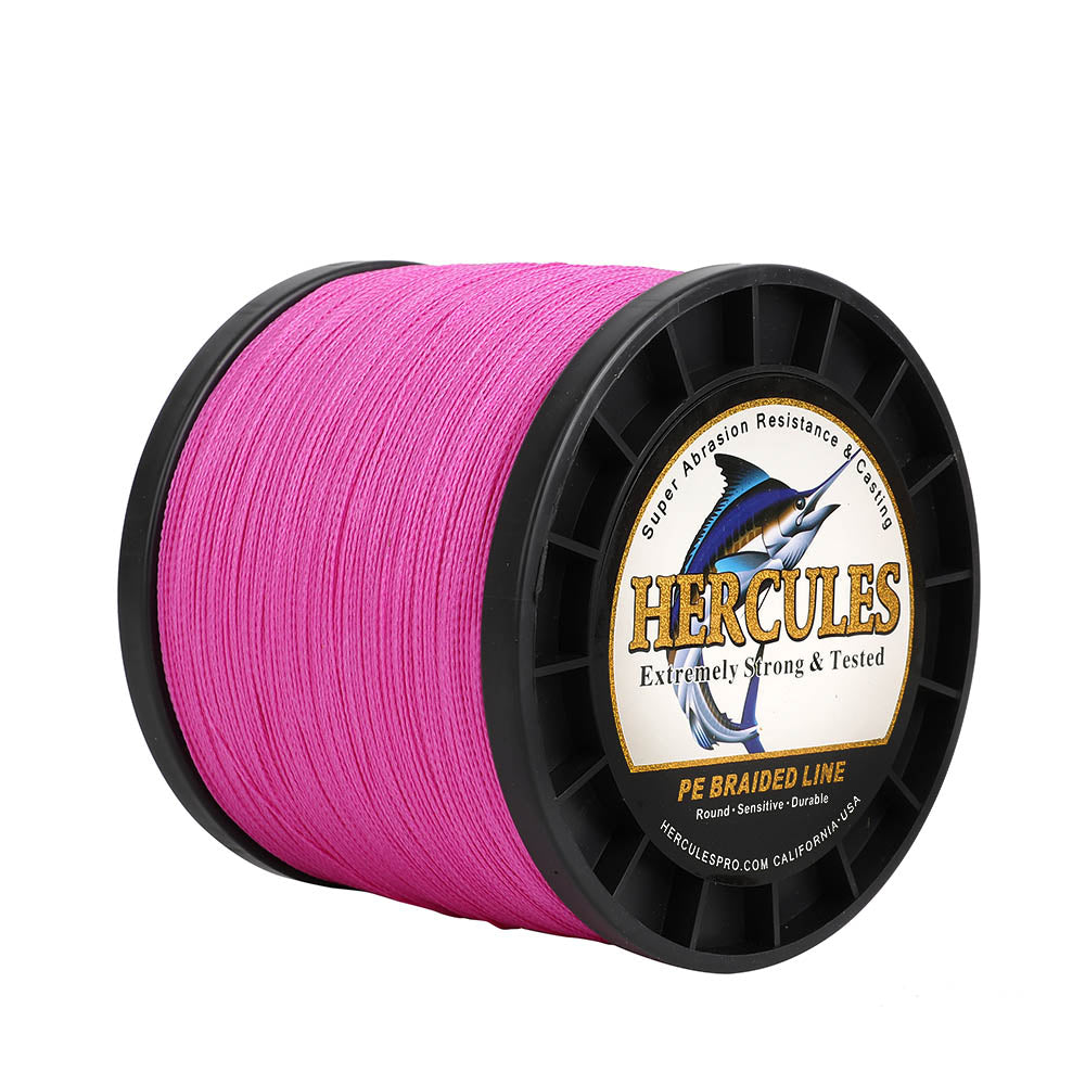1500M 1640Yds Pink 6lb-100lb HERCULES PE Braid Fishing Line 4 Strands HERCULES