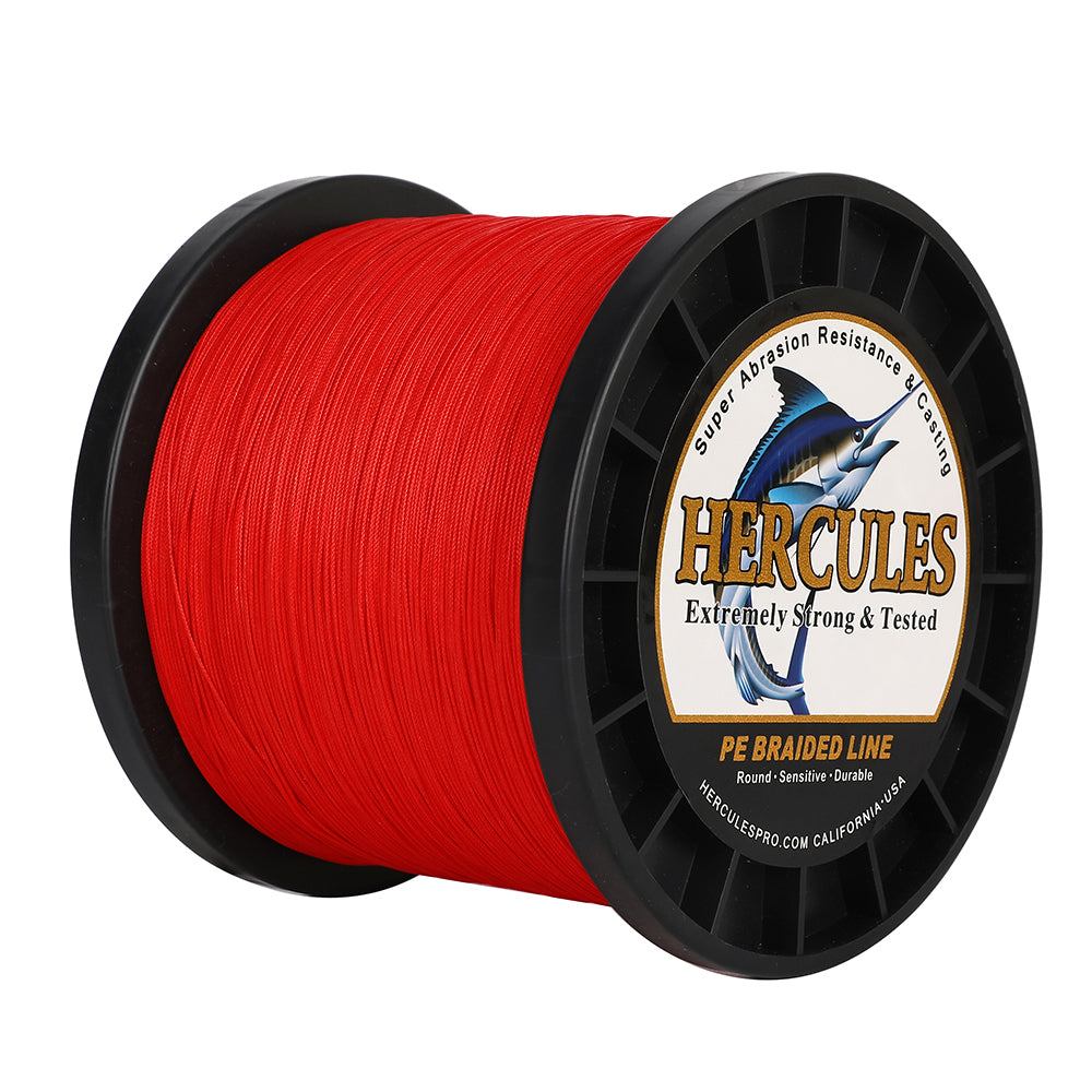 HERCULES 1500M 1640Yds Red 10lb-250lb PE Braid Fishing Line 12 Strands HERCULES
