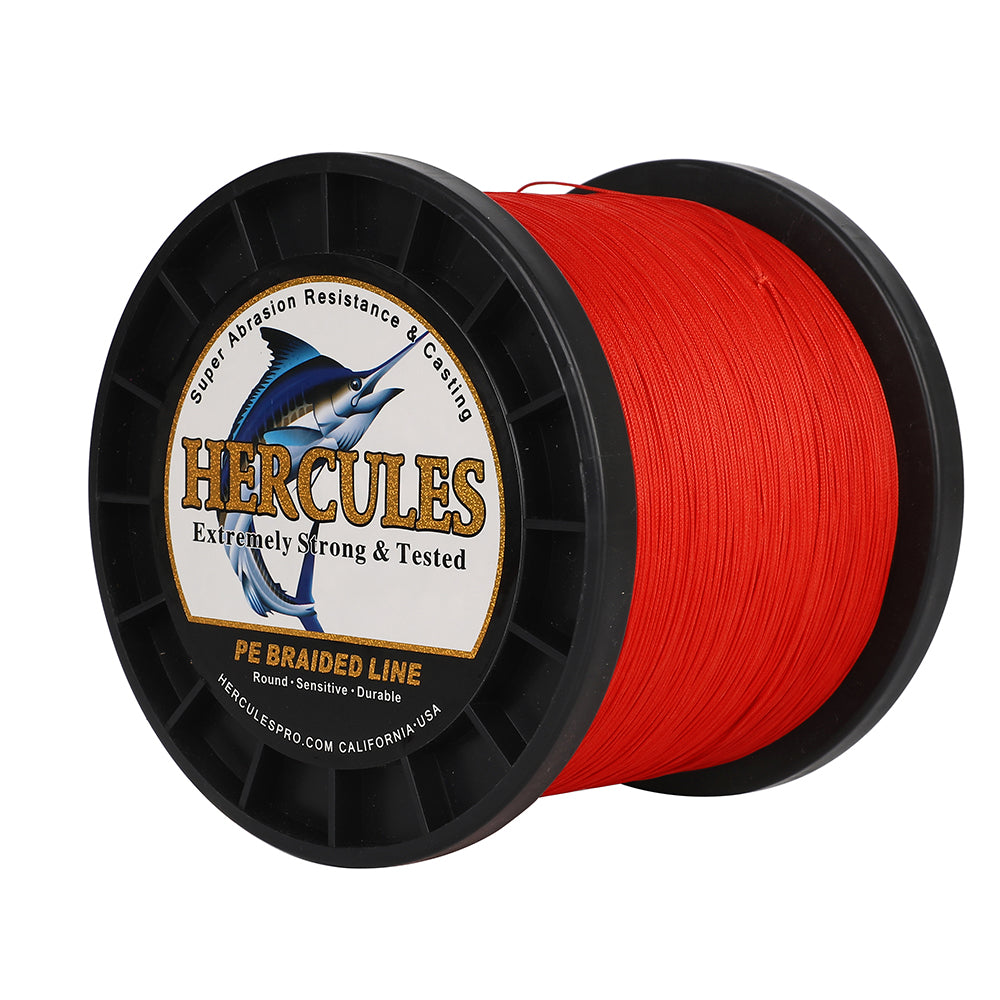 HERCULES 1000M 1094Yds Red 10lb-420lb PE Braid Fishing Line 12 Strands HERCULES