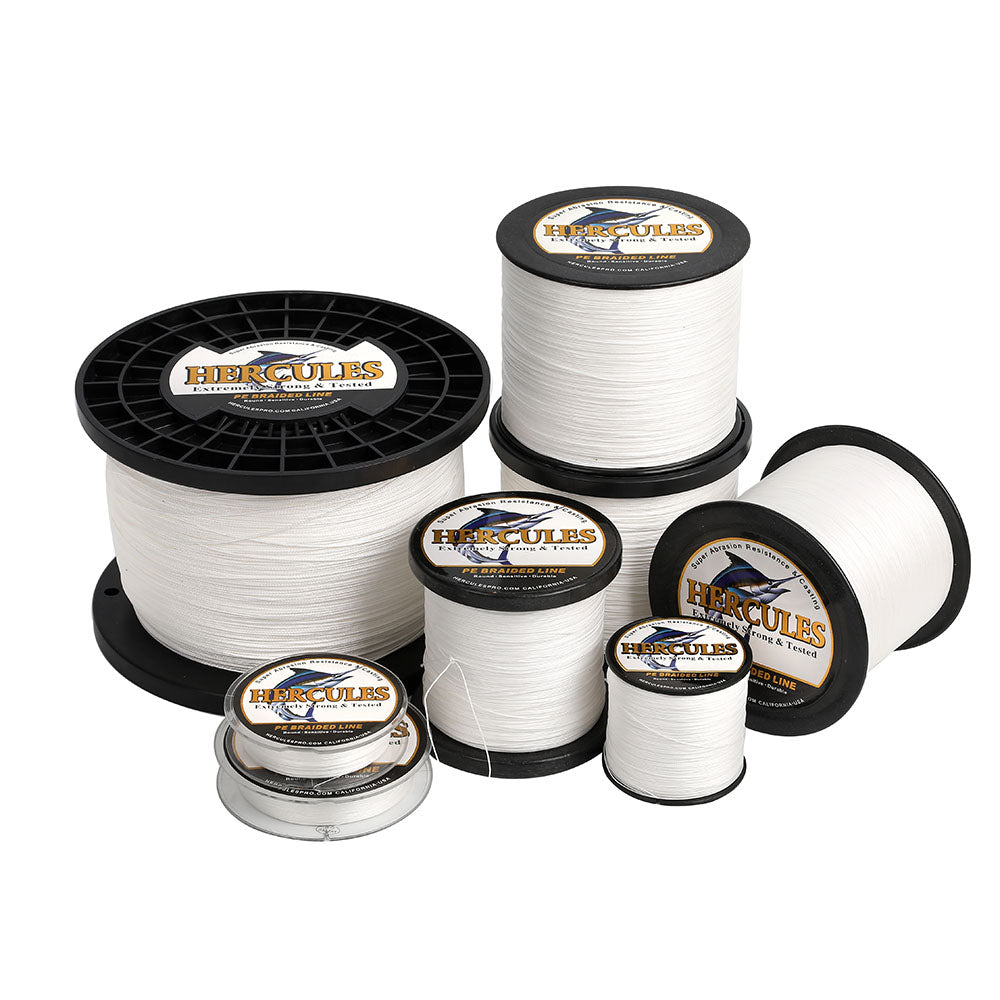 1000M 1094Yds White 10lb-300lb HERCULES PE braid Fishing Line 8 Strands HERCULES