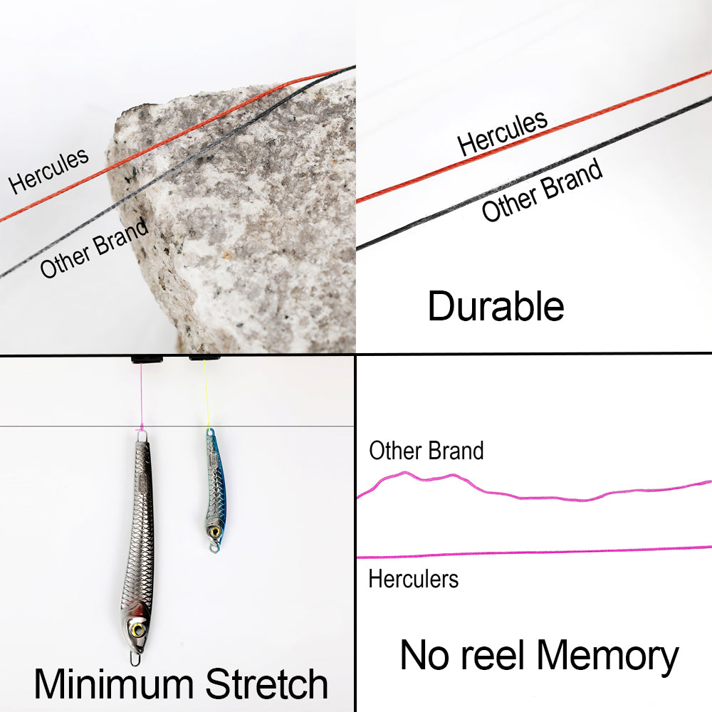 2000M 2187Yds Yellow 6lb-100lb HERCULES PE Braid Fishing Line 4 Strands HERCULES