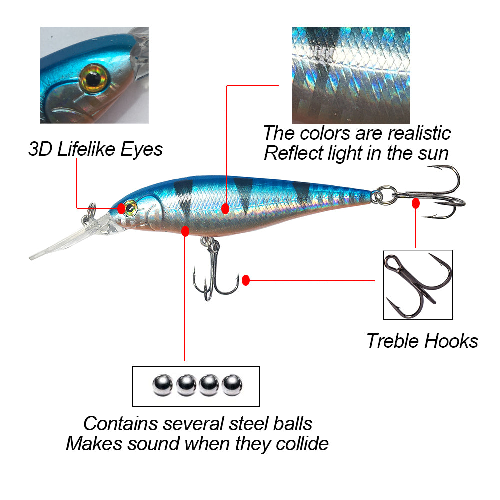 HERCULES Fishing Lures Shallow Deep Diving Swimbait Crankbait Fishing Lures(pack of 10) HERCULES SALE