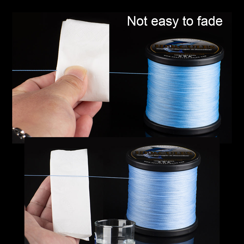 HERCULES No Fade Fishing Line White 4 Strands 6LB-100LB PE Braided Fishing Line HERCULES