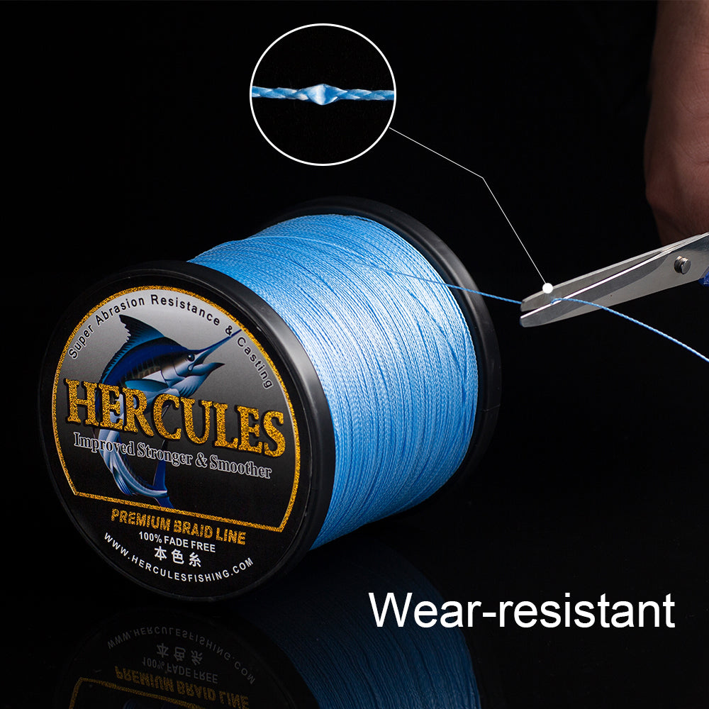 HERCULES No Fade Fishing Line White 4 Strands 6LB-100LB PE Braided Fishing Line HERCULES