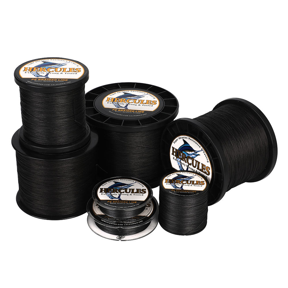HERCULES 1000M 1094Yds Black 10lb-420lb PE Braid Fishing Line 12 Strands HERCULES
