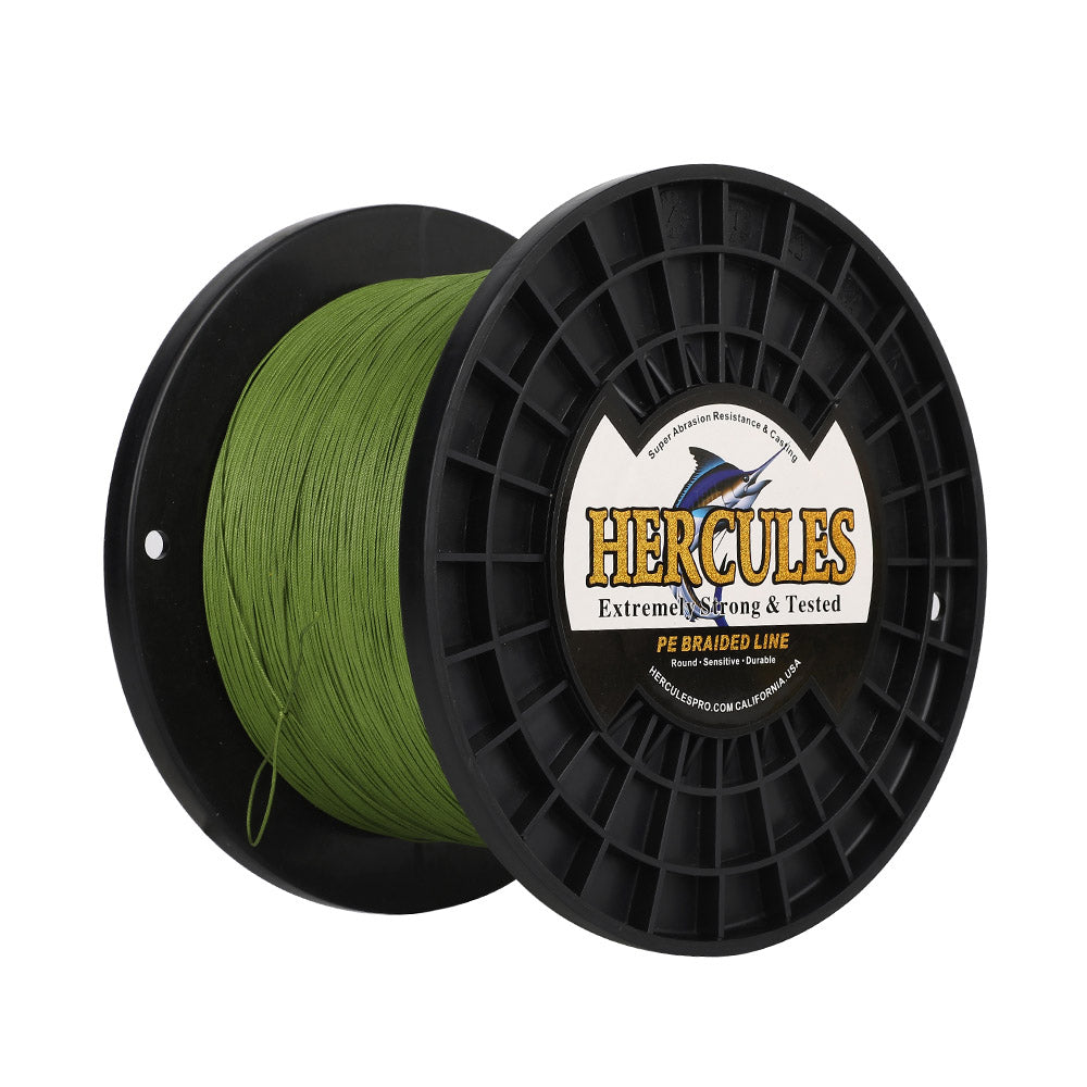 HERCULES 2000M 2187Yds Army Green 10lb-250lb PE Braid Fishing Line 12 Strands HERCULES