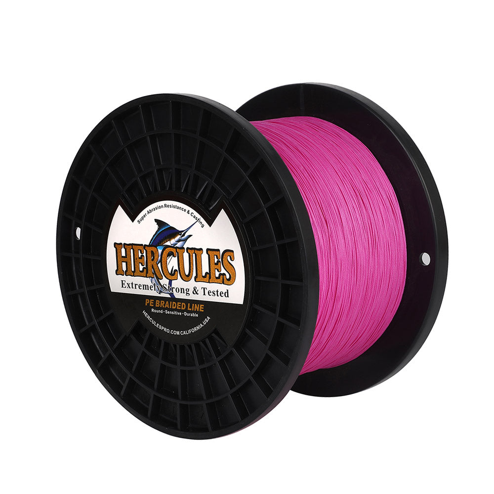 HERCULES 1500M 1640Yds Pink 10lb-250lb PE Braid Fishing Line 12 Strands HERCULES
