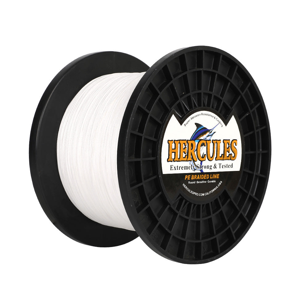 HERCULES 2000M 2187Yds White 10lb-250lb PE Braid Fishing Line 12 Strands HERCULES
