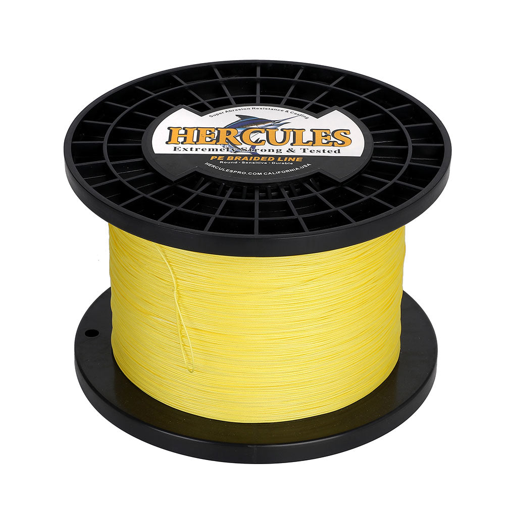 HERCULES 1000M 1094Yds Yellow 10lb-420lb PE Braid Fishing Line 12 Strands HERCULES