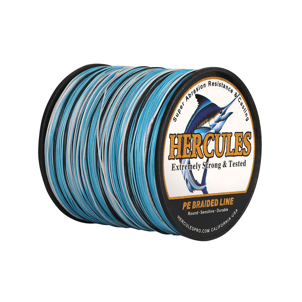 HERCULES 1000M 1094Yds Camo Blue 10lb-420lb PE Braid Fishing Line 12 Strands HERCULES