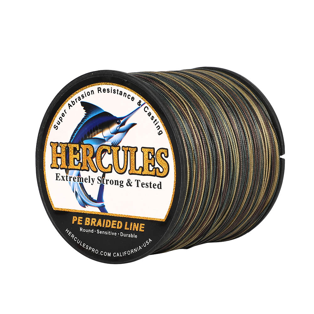 HERCULES 1000M 1094Yds Camouflage 10lb-420lb PE Braid Fishing Line 12 Strands HERCULES