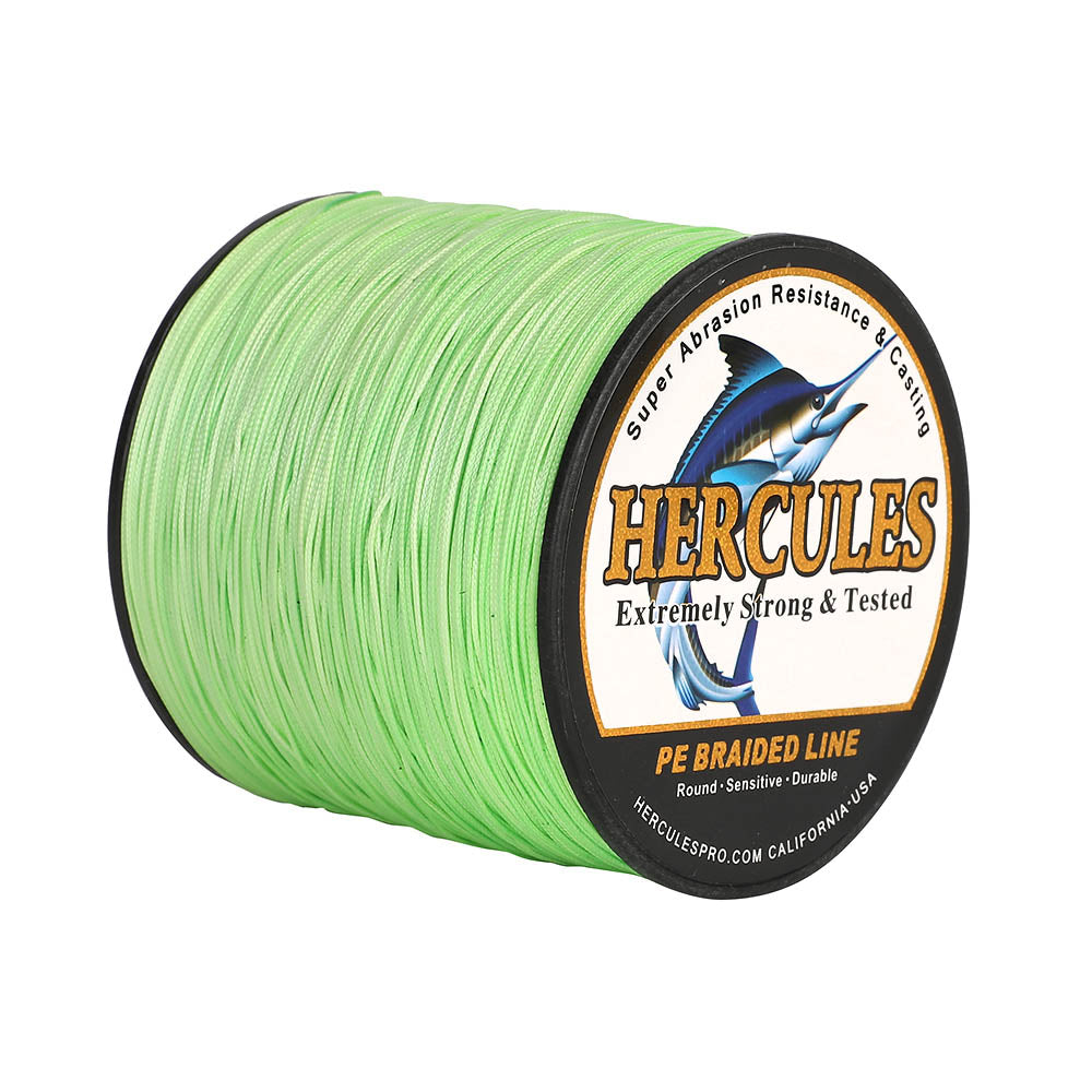 HERCULES 100M 109Yds Fluorescent Green 10lb-420lb PE Braid Fishing Line 12 Strands HERCULES