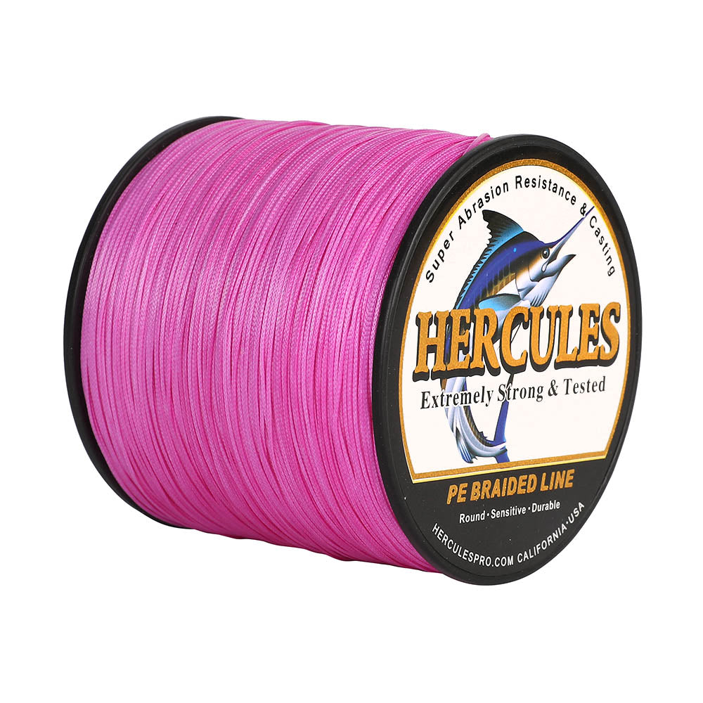 HERCULES 100M 109Yds Pink 10lb-420lb PE Braid Fishing Line 12 Strands HERCULES